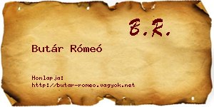 Butár Rómeó névjegykártya
